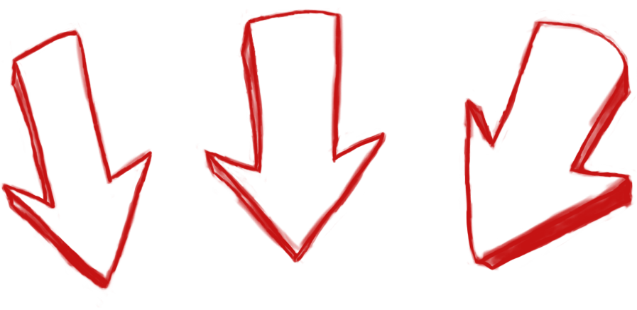 Arrows pointing down